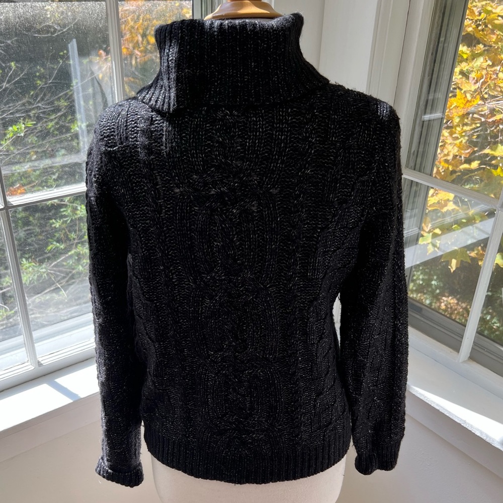 LAUREN JEANS cable knit turtleneck marled yarn - Picture 4 of 8